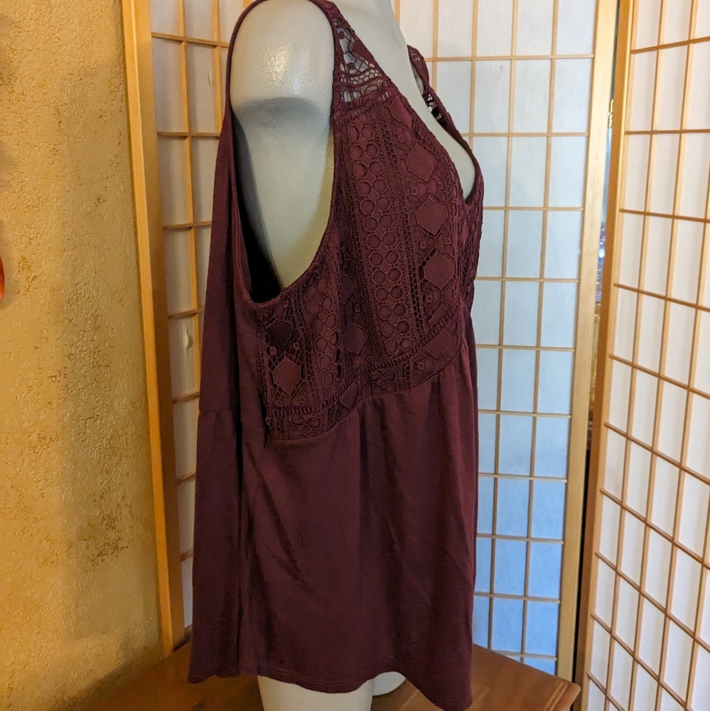 Maurice's, NEW, cranberry sleeveless top, sz 3X, NWTS.  FINAL PRICE DROP… - Picture 5 of 8